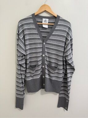 Brooks Brothers BB5 Striped Cardigan Sweater